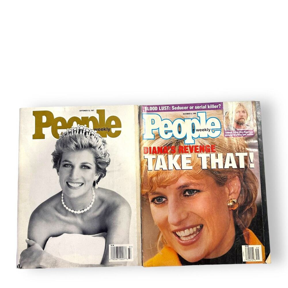 People Magazine Princess Diana Cover Set of 2 1995 1997 Collectible Vintage
